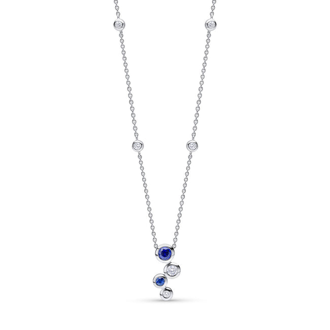 Diamond and Sapphire Drop Pendant