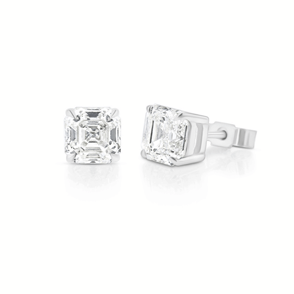 Royal Asscher Cut Diamond 3.00ct Stud Earrings – Hettich Jewellers