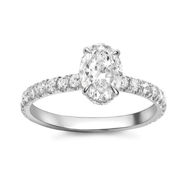 1.00ct oval brilliant cut diamond ring