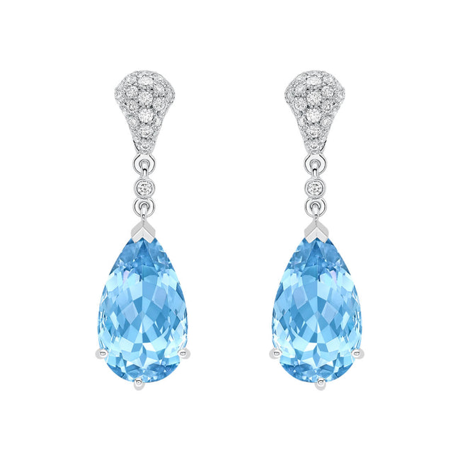 Aquamarine 5.80ct and Diamond Drop Earrings – Hettich Jewellers